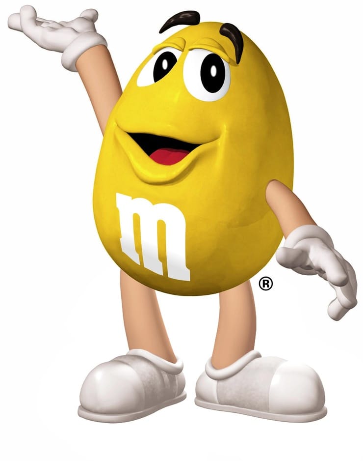 yellow m&m pillow