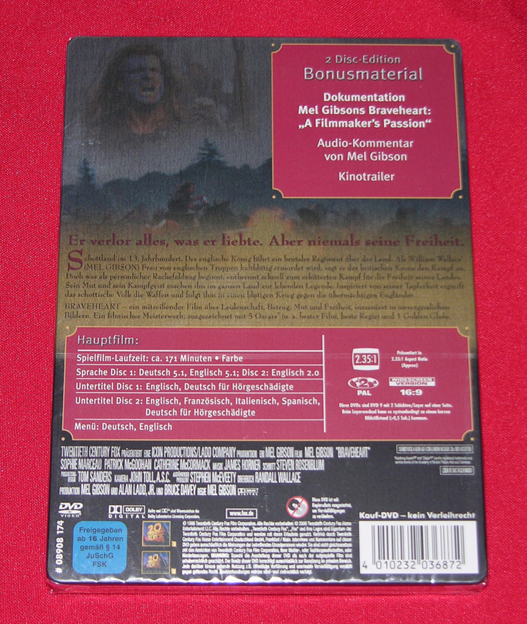 Braveheart  (2-Disc Special Edition in Steelbook)