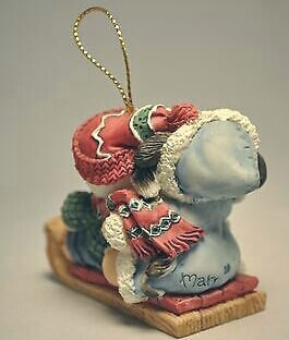 Mary's Moo Moos - Ornament (Cows on sled)