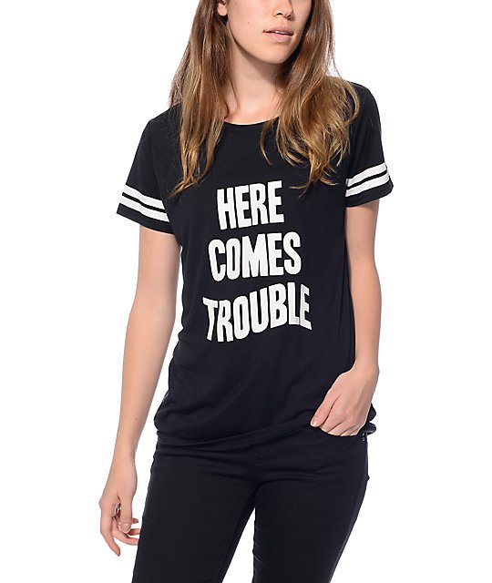 JV By Jac Vanek Sherman Trouble Black T
