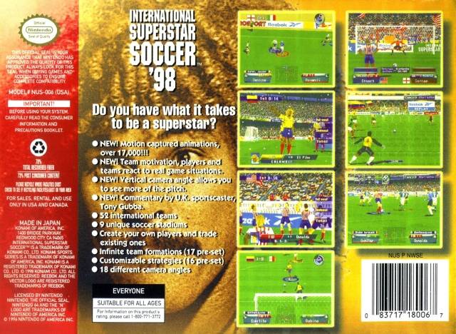 Picture Of International Superstar Soccer 98