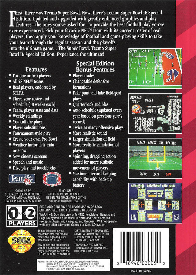 Tecmo Super Bowl II: Special Edition