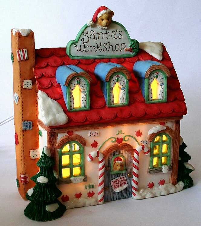 Cherished Teddies - Santa's Workshop (Lighted House)