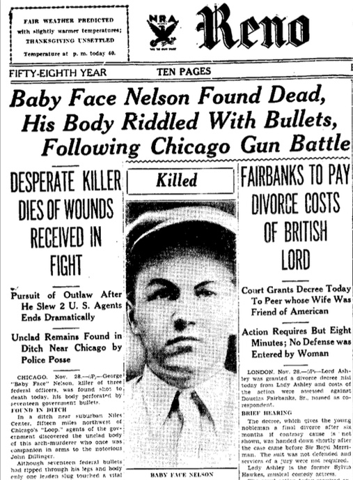 Lester M. 'Baby Face Nelson' Gillis