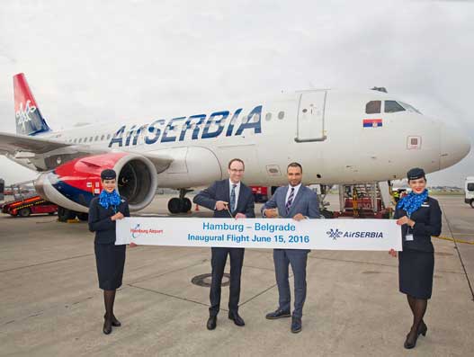 Air Serbia celebrates maiden flight from Hamburg to Belgrade