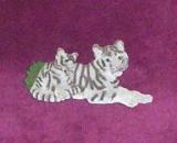 Tiger Refrigerator Magnet - White Tigers, Mother and Cub