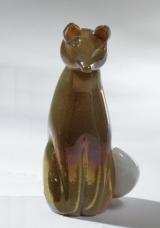 Fox Figurine - Art Glass White Tailed Red Fox