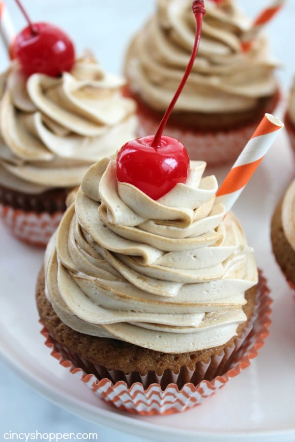 Cherry Coke Float Cupcakes