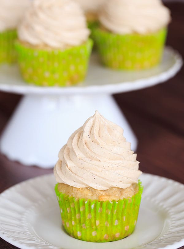 Apple Cupcakes with Cinnamon-Cream Cheese Frosting