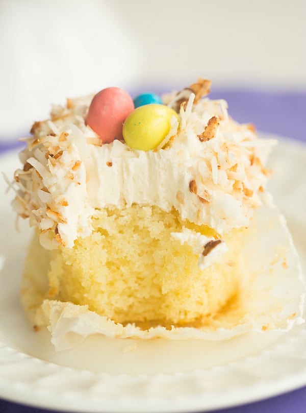 Coconut Cupcakes with Toasted Coconut Frosting