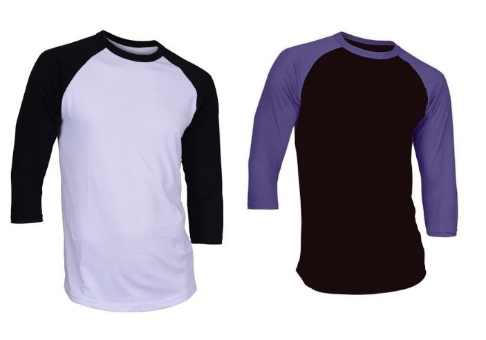 Dream USA Men's Casual 3/4 Sleeve Baseball Tshirt Raglan Jersey Shirt Black/Dk Camo Medium