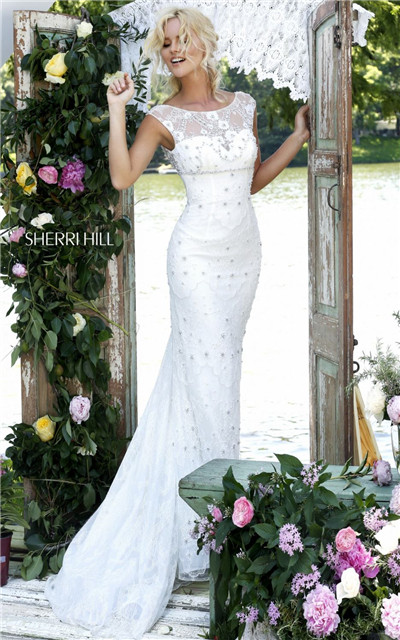 Elegant Long Sherri Hill 50069 Beads Cutout Online Ivory Dress Prom 2016 Season Online
