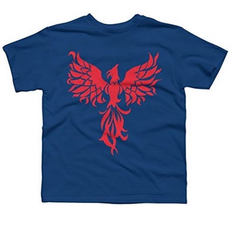 Abstract Red Phoenix Boy's X-Small Royal Youth Graphic T Shirt