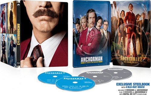 Anchorman 1: The Legend Of Ron Burgundy & Anchorman 2: The Legend Continues Steelbook (Blu-Ray + Dig