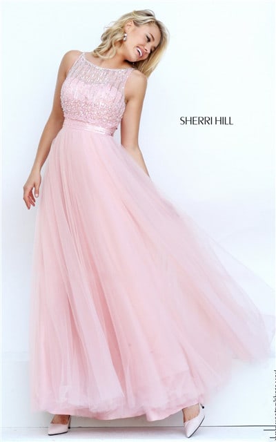 Sweet 2016 Sherri Hill 50258 Blush Stones Embellished Prom Dress Discount