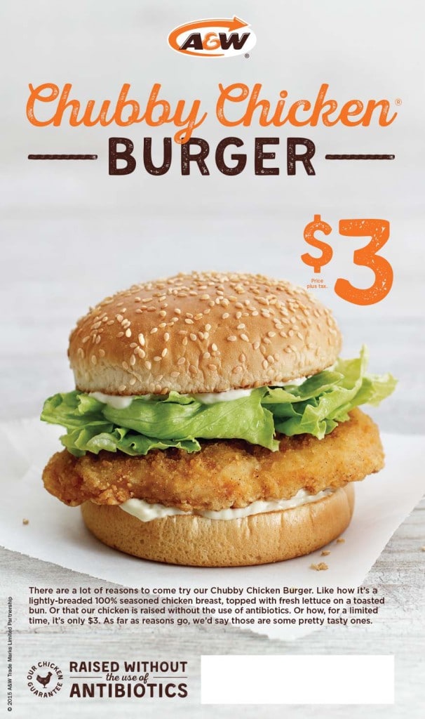 A&W Chubby Chicken Burger