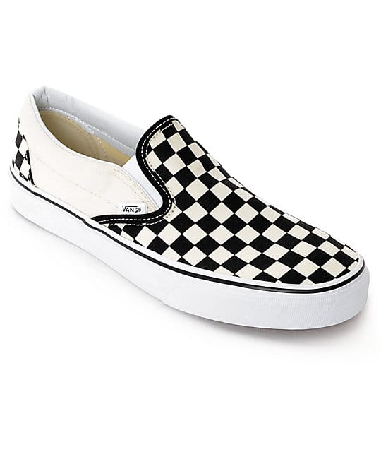 vans slip on black and white checkered