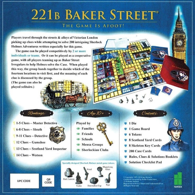 221B Baker Street: The Master Detective Game [Hansen Deluxe - 2016]