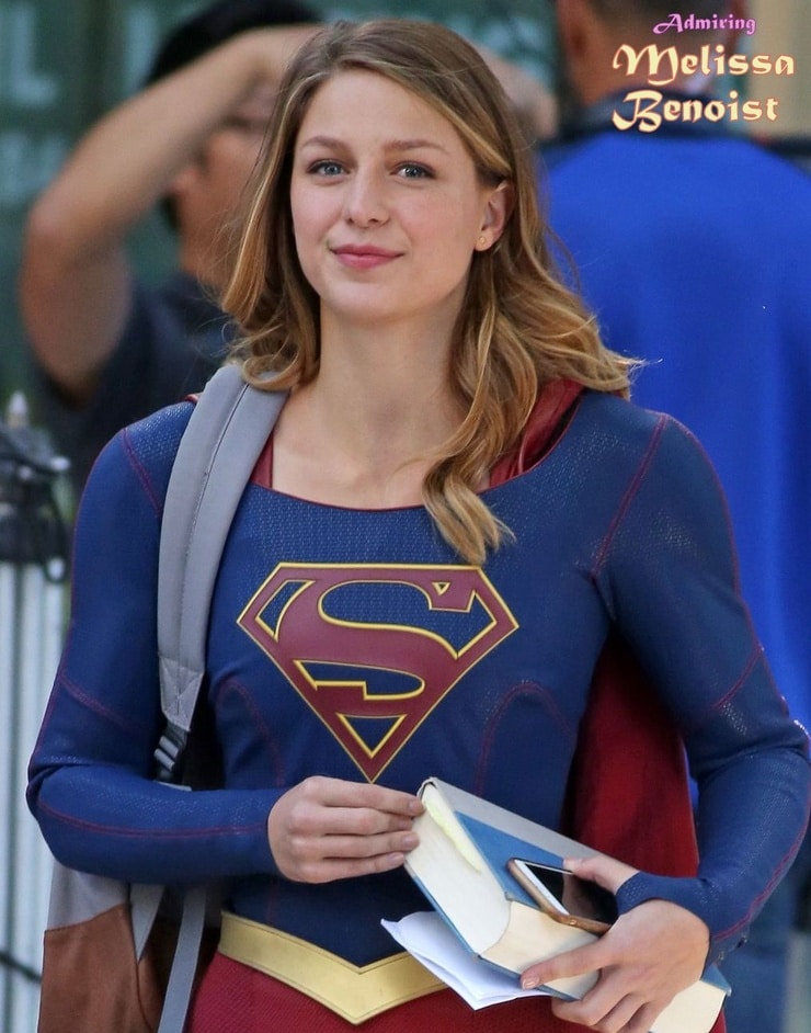 MelissaBenoist on set of #Supergirl