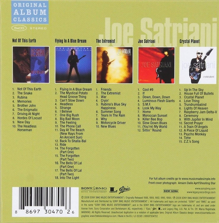 Original Album Classics: Not of This Earth/Flying in a Blue Dream/the Extremist/Joesatriani/Crystal 