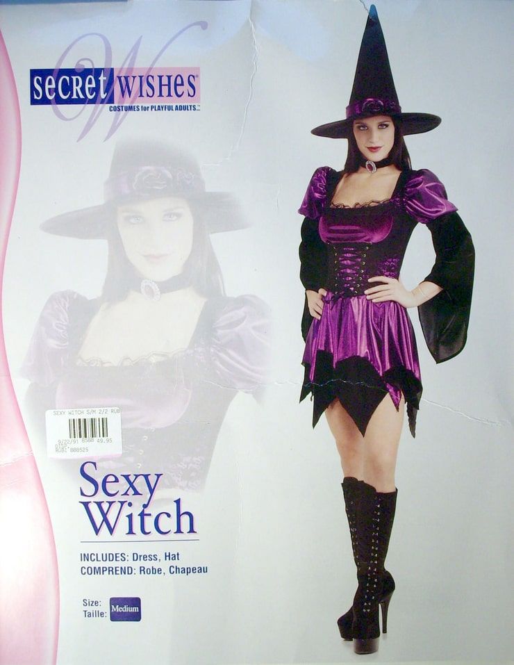 Sexy Witch Adult Halloween Costume Corset NEW Hat Medium Fits Dress Size 10-12