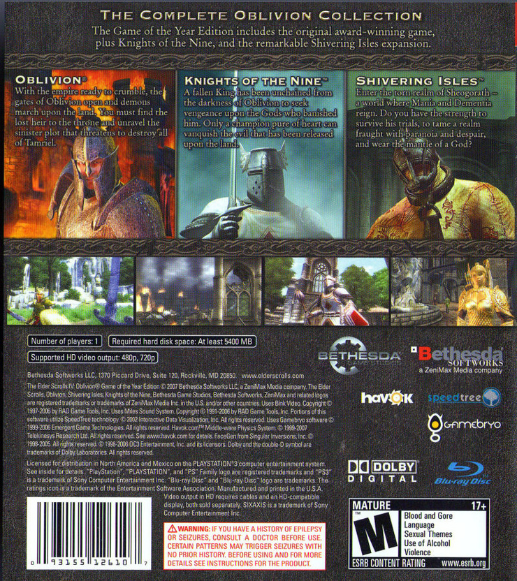 The Elder Scrolls IV: Oblivion Game of the Year Edition