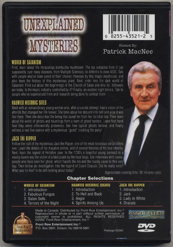 Unexplained Mysteries: Haunted Sites/Satanism/Jack the Ripper