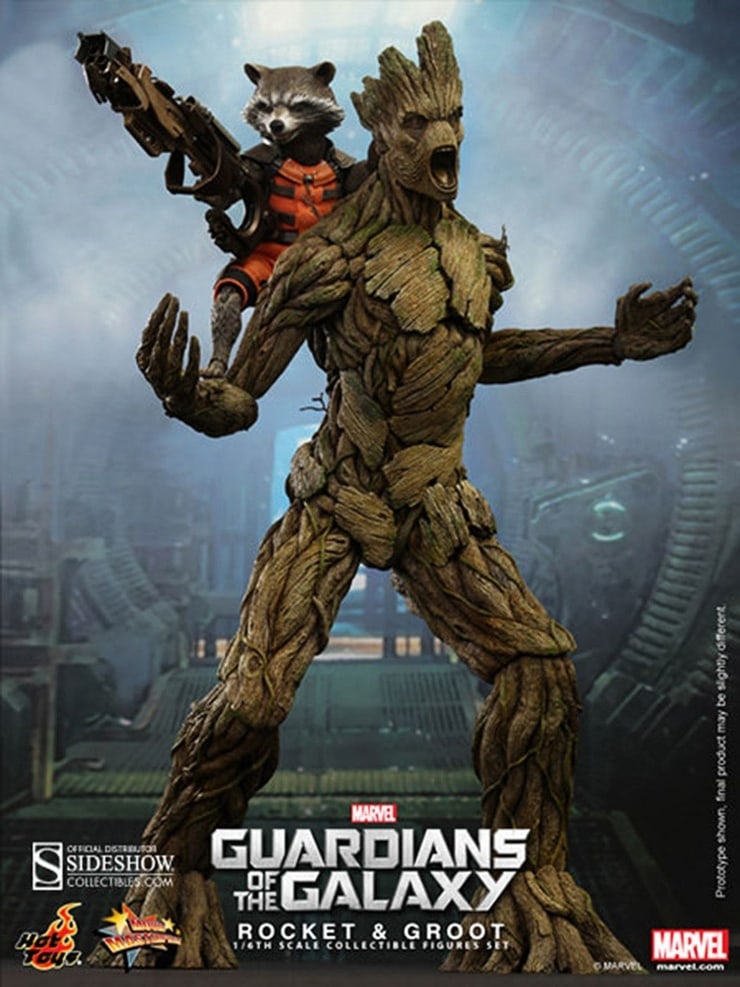 Hot Toys Marvel Guardians of The Galaxy Rocket Raccoon & Groot 1/6 Scale Figure Set
