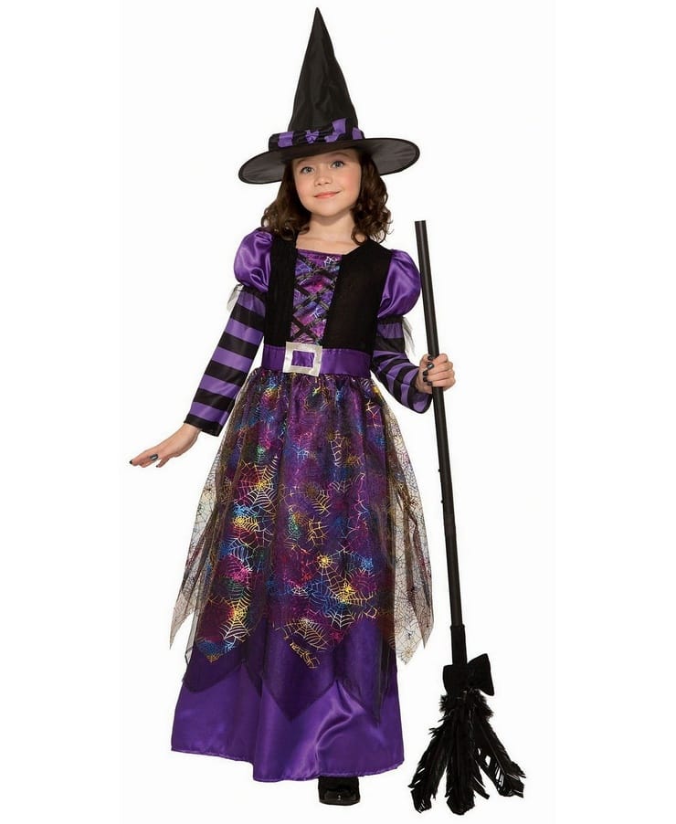 BuySeasons Little and Big Girl's Spider Sparkle Witch Child Costume