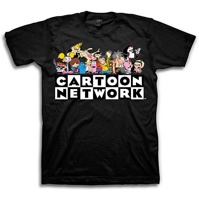 Cartoon-Network Mens Throwback Shirt - Jonny Bravo and Dexter's Laboratory Tee - Throwback Classic T-Shirt (Black Checkered, Large)