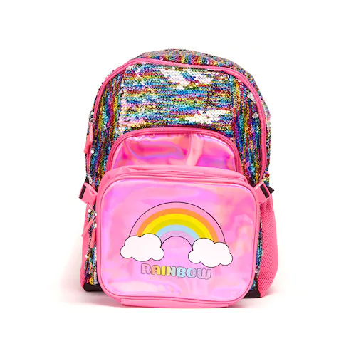 Holographic & Flip Sequins Backpack & Lunch Bag Set