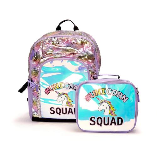 Holographic & Flip Sequins Backpack & Lunch Bag Set