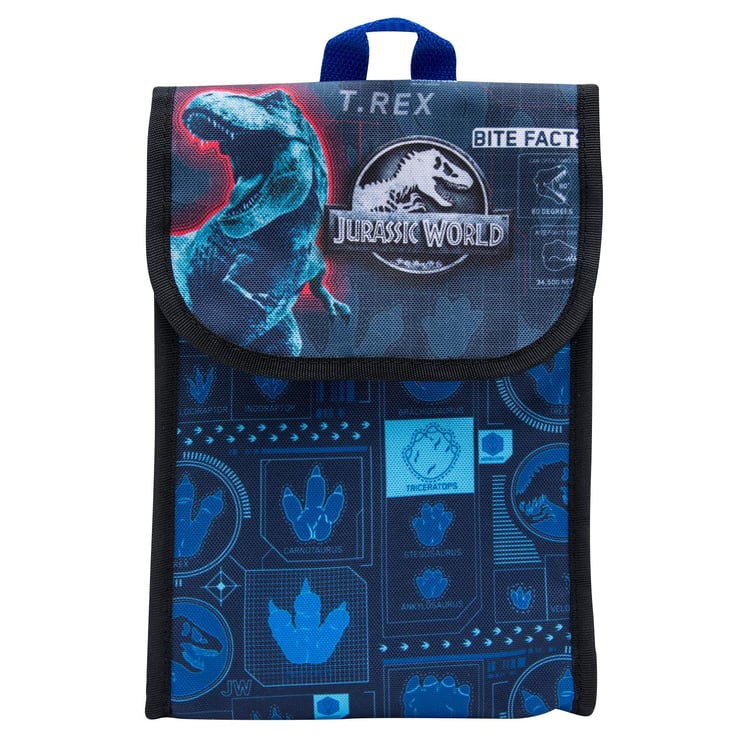 Jurassic World Backpack Combo Set - Jurassic Park Boys' 6 Piece Backpack Set - Jurassic World Backpack & Lunch Kit (Black)