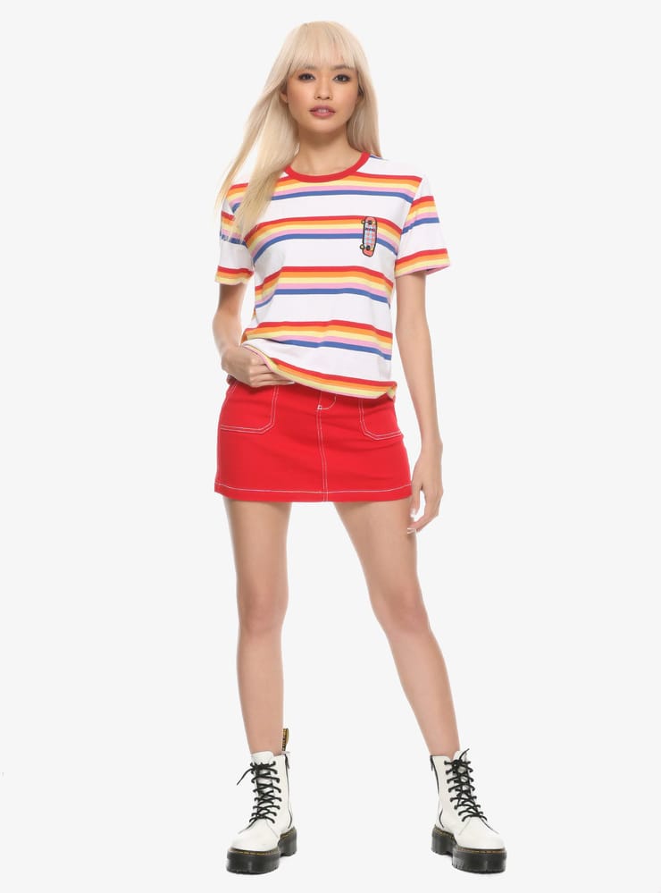 Stranger Things Max Striped Girls Ringer T-Shirt