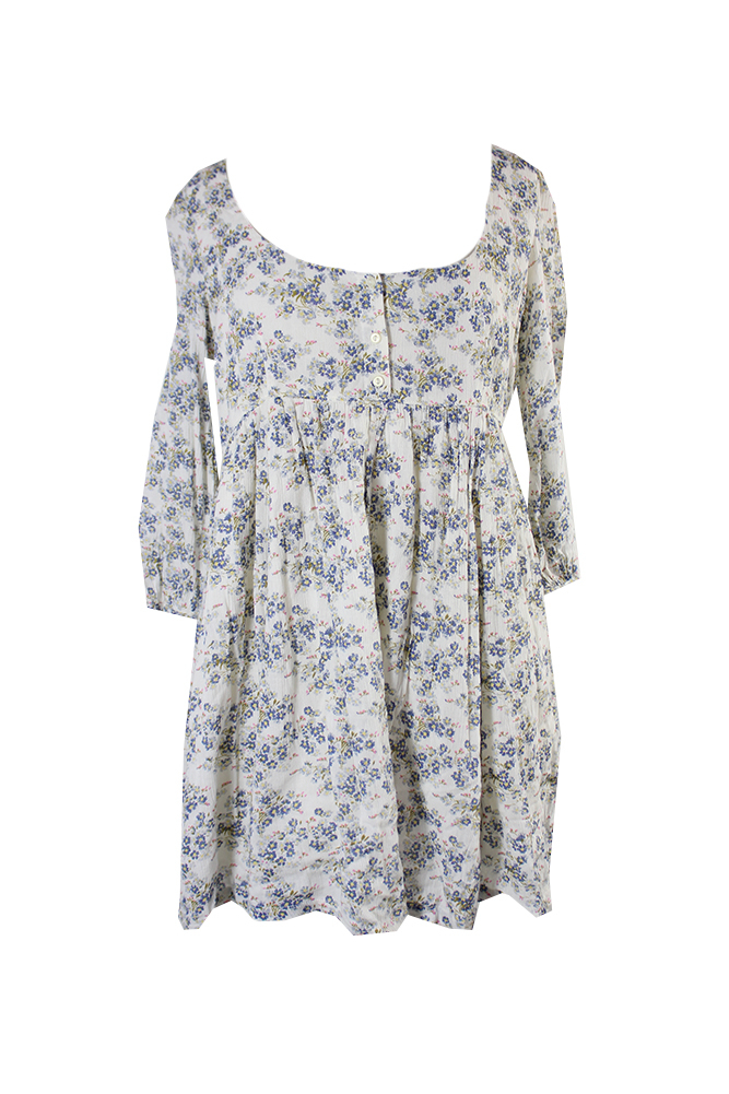 DenimSupply - Denim Supply Ralph Lauren White Multi Floral-Print Babydoll Dress M