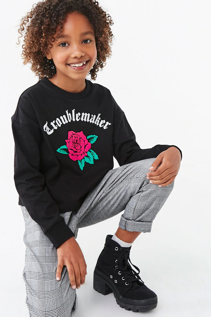 Girls Troublemaker Graphic Tee (Kids) | Forever 21