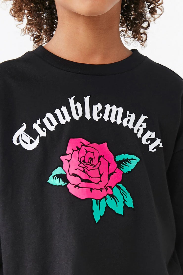 Girls Troublemaker Graphic Tee (Kids) | Forever 21