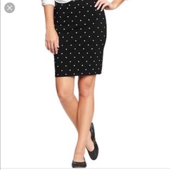 NWT Black and white polka dot pencil skirt Old Navy