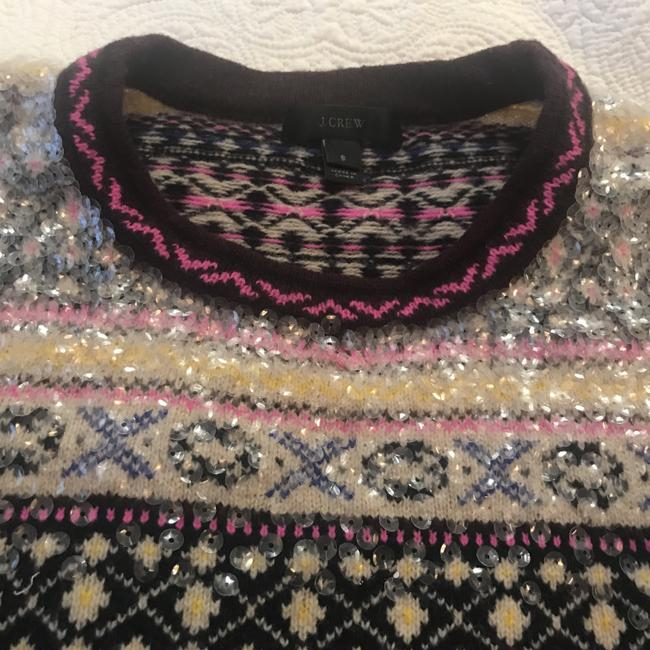 J.Crew Sequin Raisin / Fair Isle Sweater