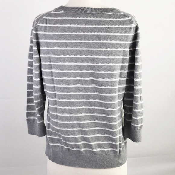 Gap Factory Gray & White Striped Sweater in Large