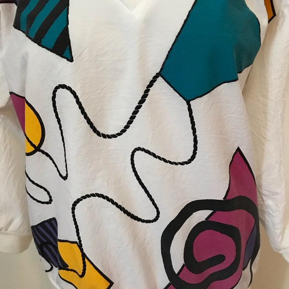 Vintage doodle Memphis Stranger things 1980s top