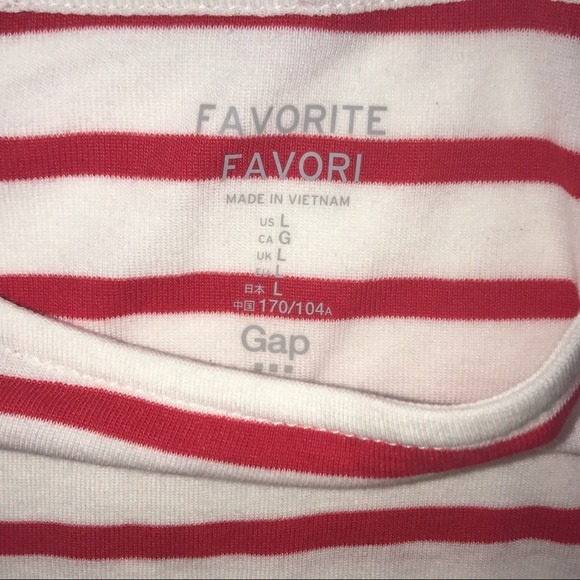 NWT Gap Factory L/S red and white striped Tee