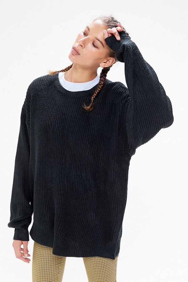 Vintage Oversized Solid Crew Neck Sweater | Urban Outfitters
