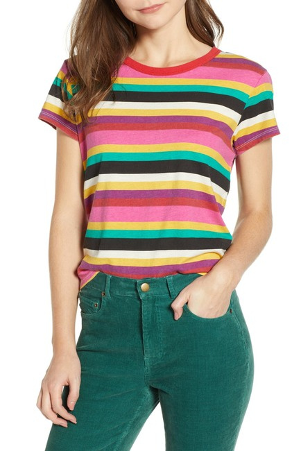 Pam & Gela Rainbow Stripe Tee