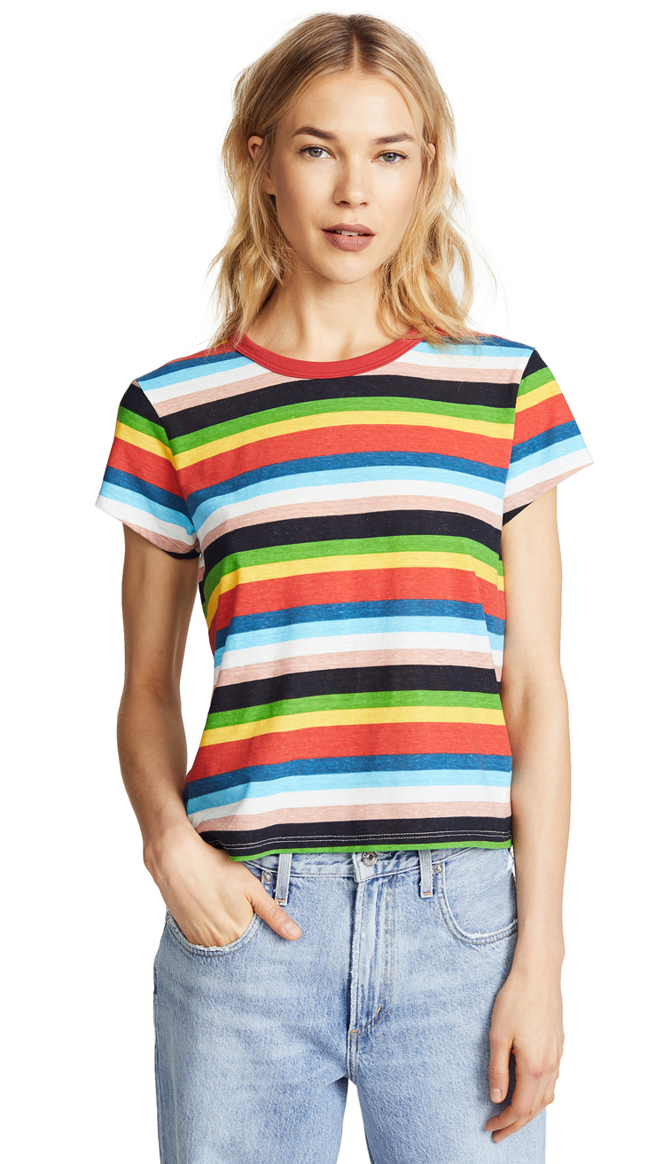 Pam & Gela Rainbow Stripe Tee