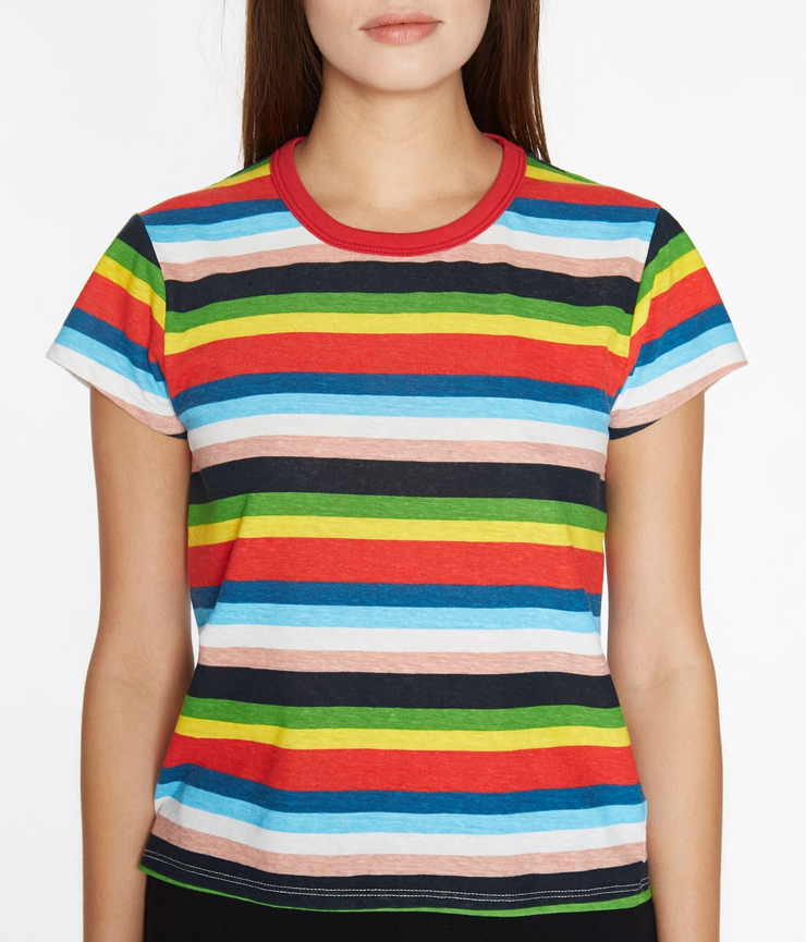 Pam & Gela Rainbow Stripe Tee