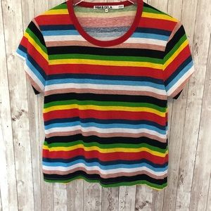 Pam & Gela Rainbow Stripe Tee