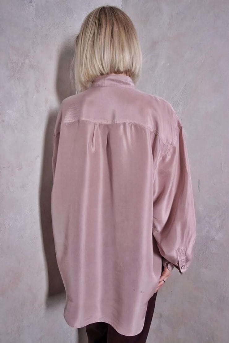 Silk vintage blouse | pale pink blouse | button up | 80s blouse | light blouse | soft blouse | boho blouse | loose blouse | dusty rose