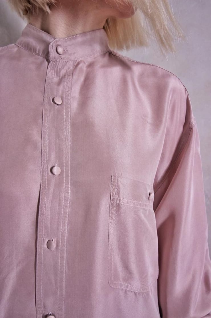 Silk vintage blouse | pale pink blouse | button up | 80s blouse | light blouse | soft blouse | boho blouse | loose blouse | dusty rose