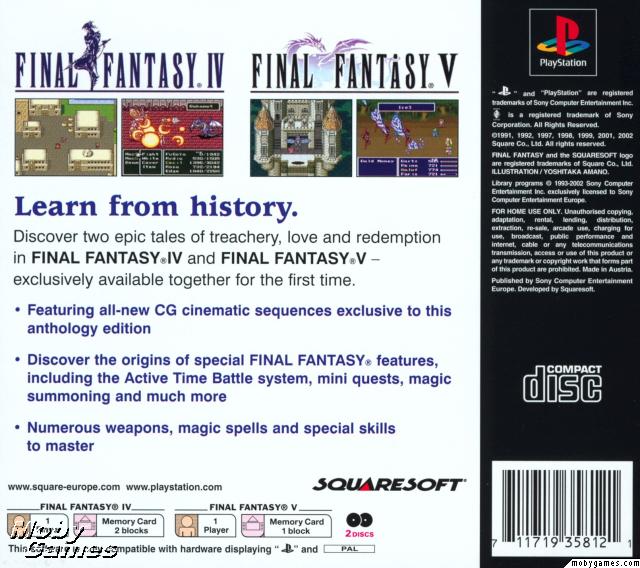 Final Fantasy Anthology: European Edition